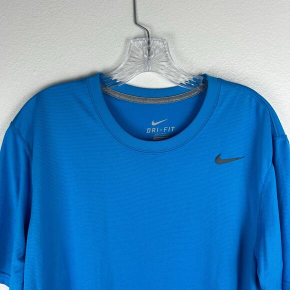 Nike Men's Dri-Fit Short Sleeve Shirt Size Large Blue Training Running - Picture 4 of 6
